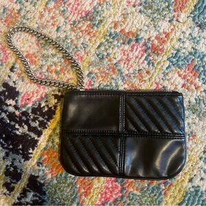 Express wristlet faux leather with chain